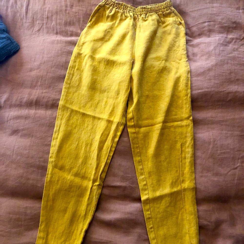 Vintage linen pants - high waisted